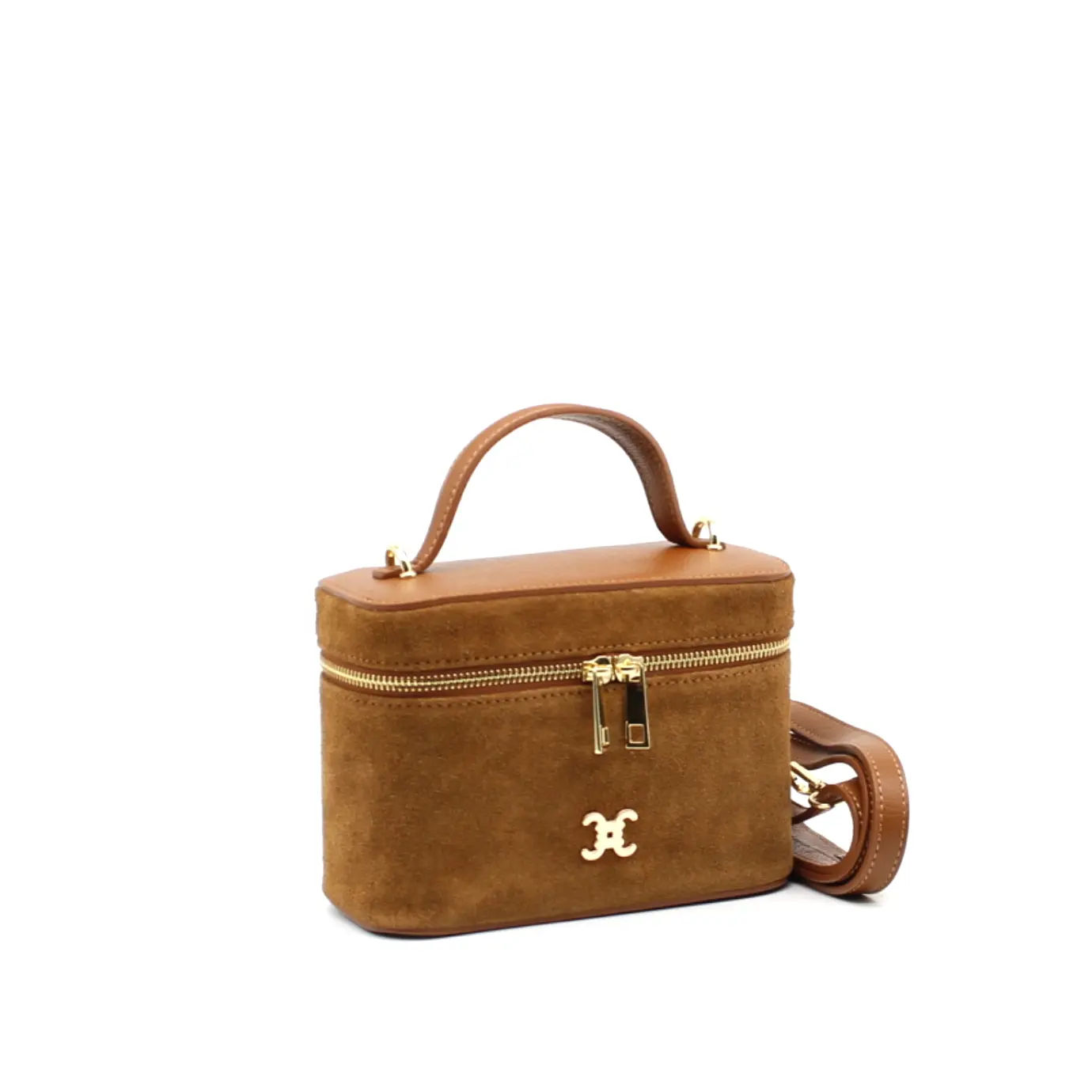 Mini sac vanity en cuir velours