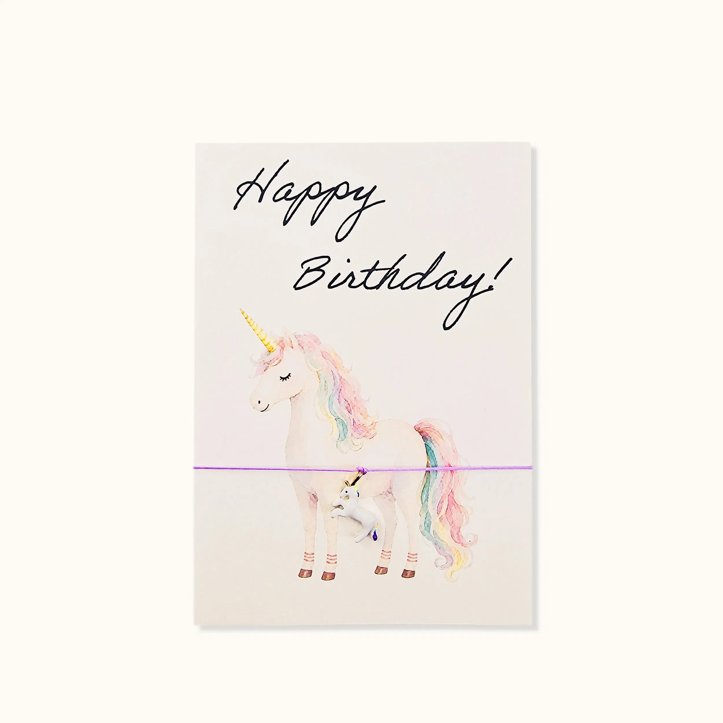 Armband-Karte: Happy Birthday Unicorn