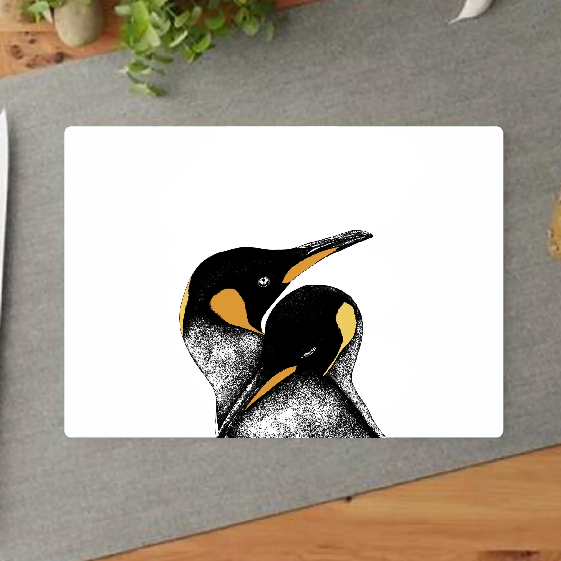Penguin Embrace Decorative Chopping Board