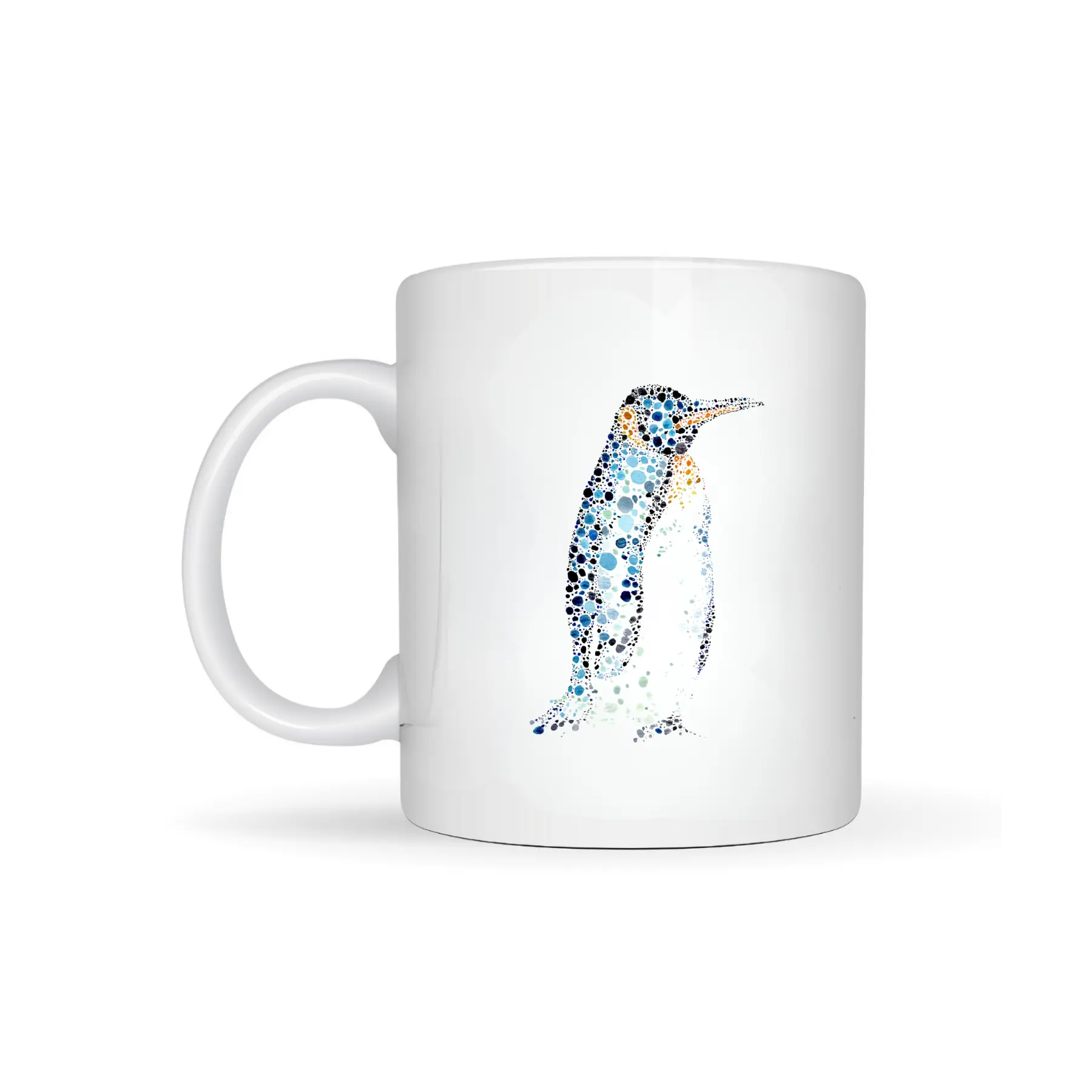 Watercolour Dot Penguin Bone China Mug