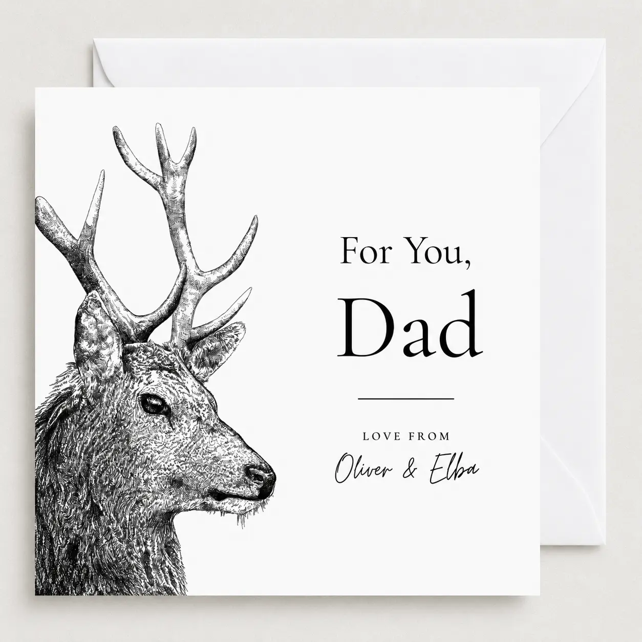 Personalised Stag Card for Dad | Wildlife Father’s Day Greeting Card