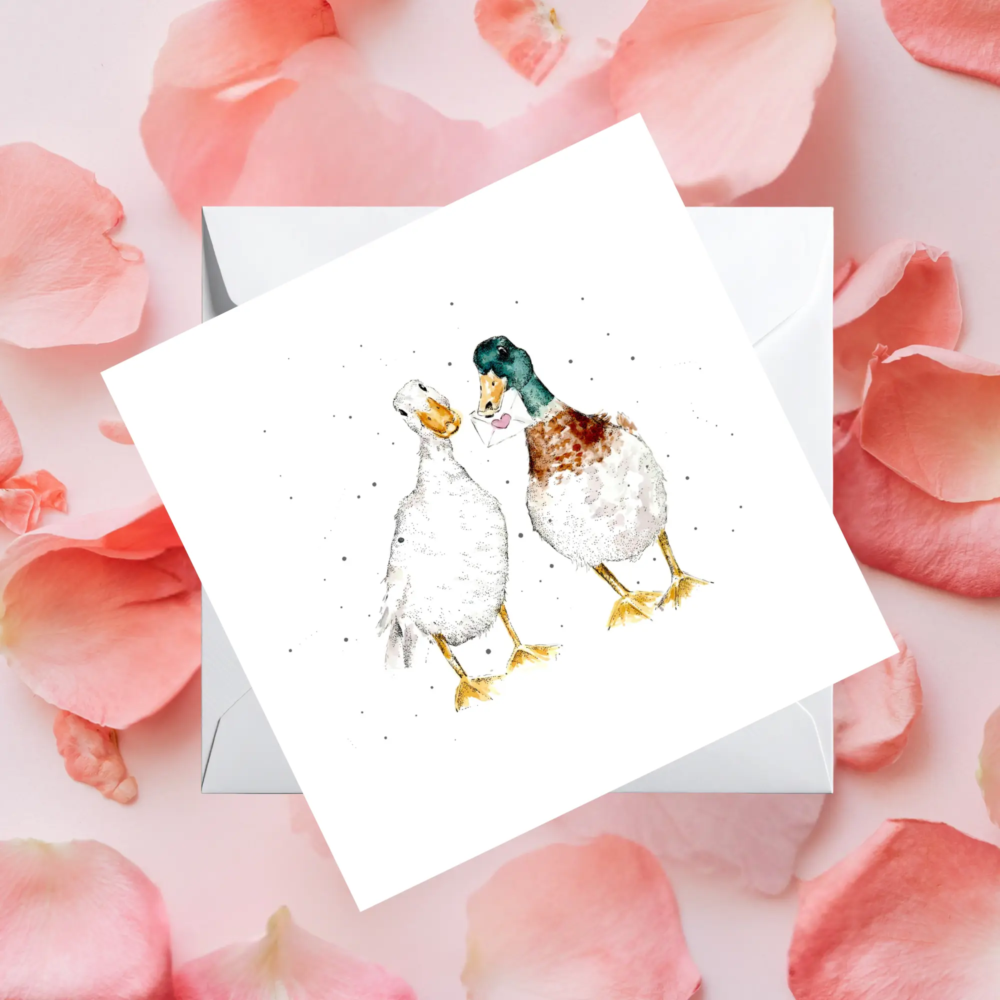 Watercolour Runner Duck Love Letters From The Wild Card