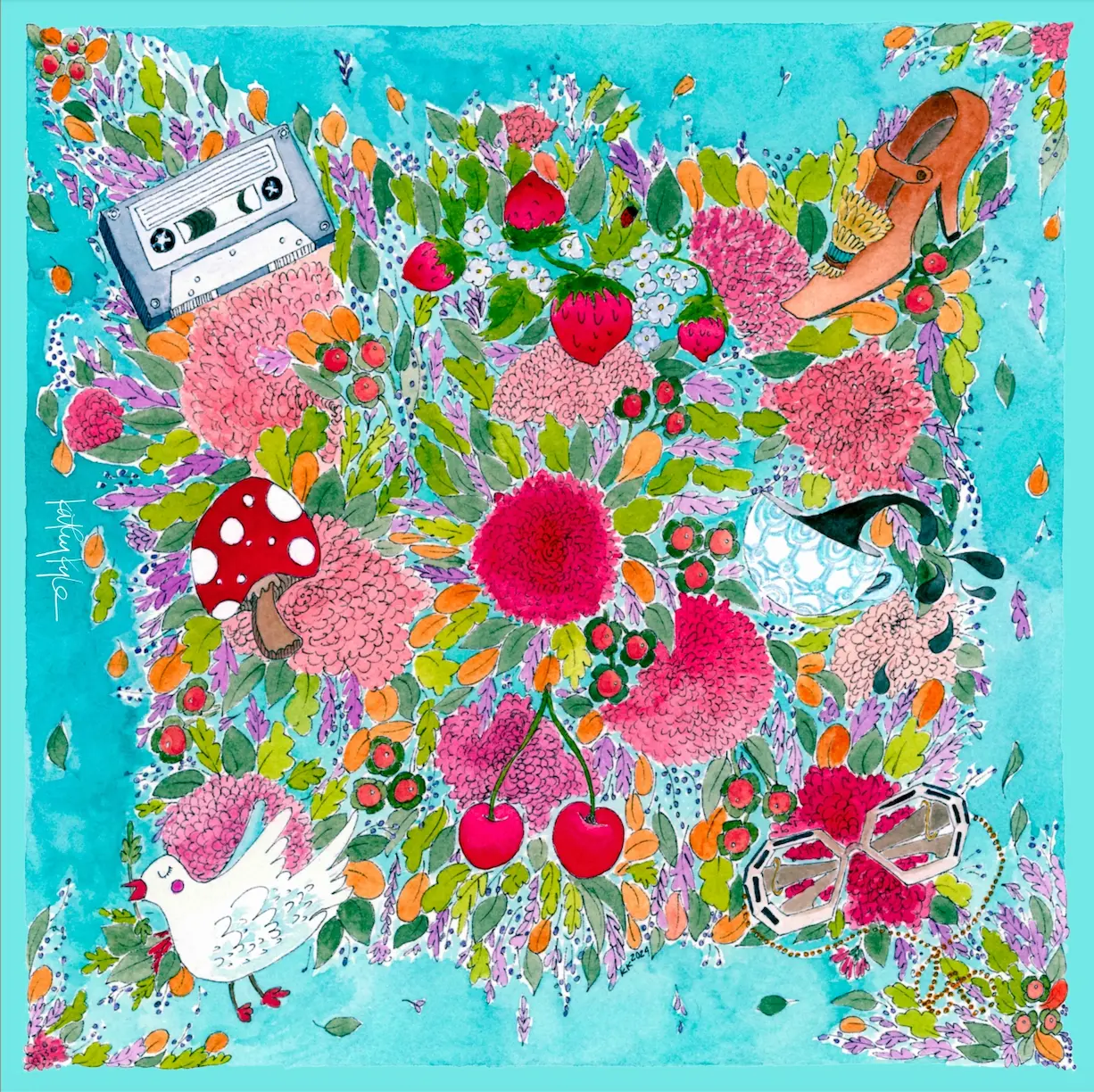 Teal Dreams Silk Scarf