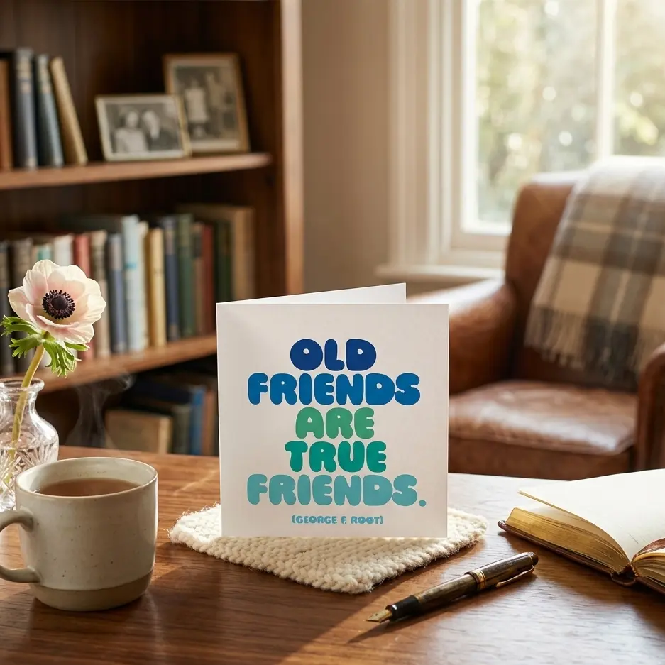 Quotable 5" Greeting Card - Old Friends Are True D341