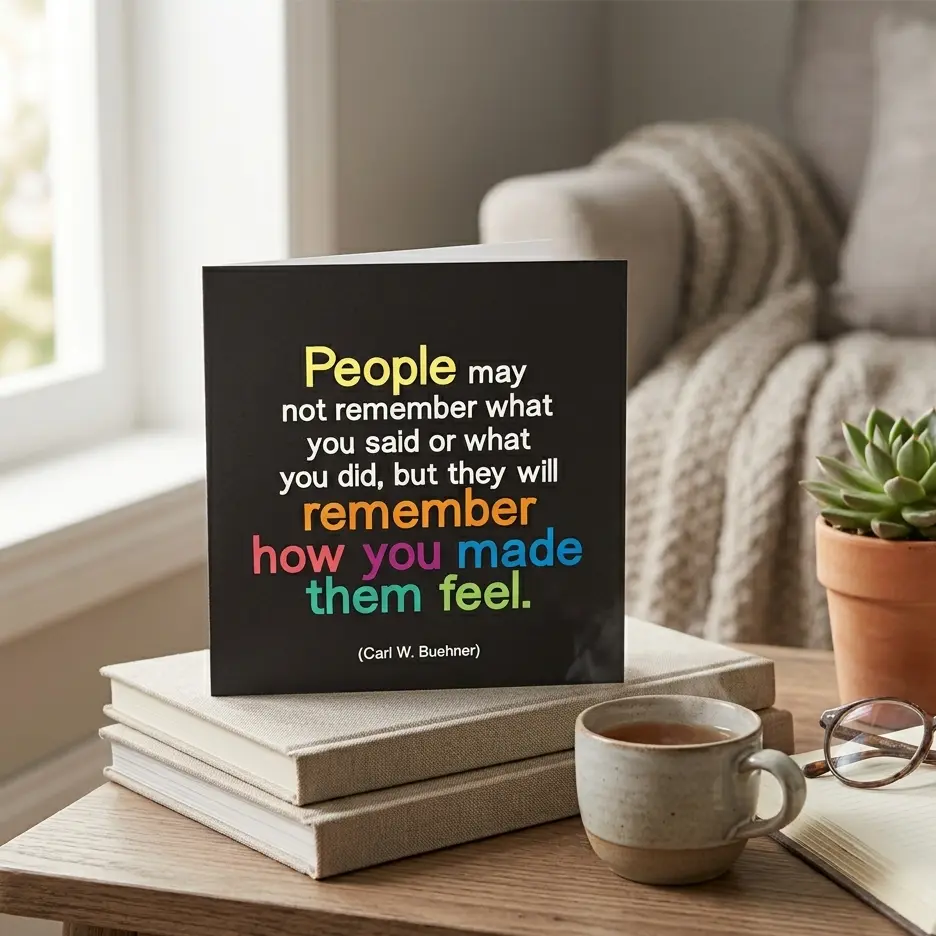 Quotable 5" Greeting Card - People Not May Remember D349