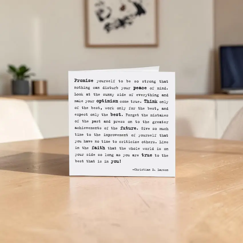 Quotable 5" Greeting Card - Promise Yourself  167