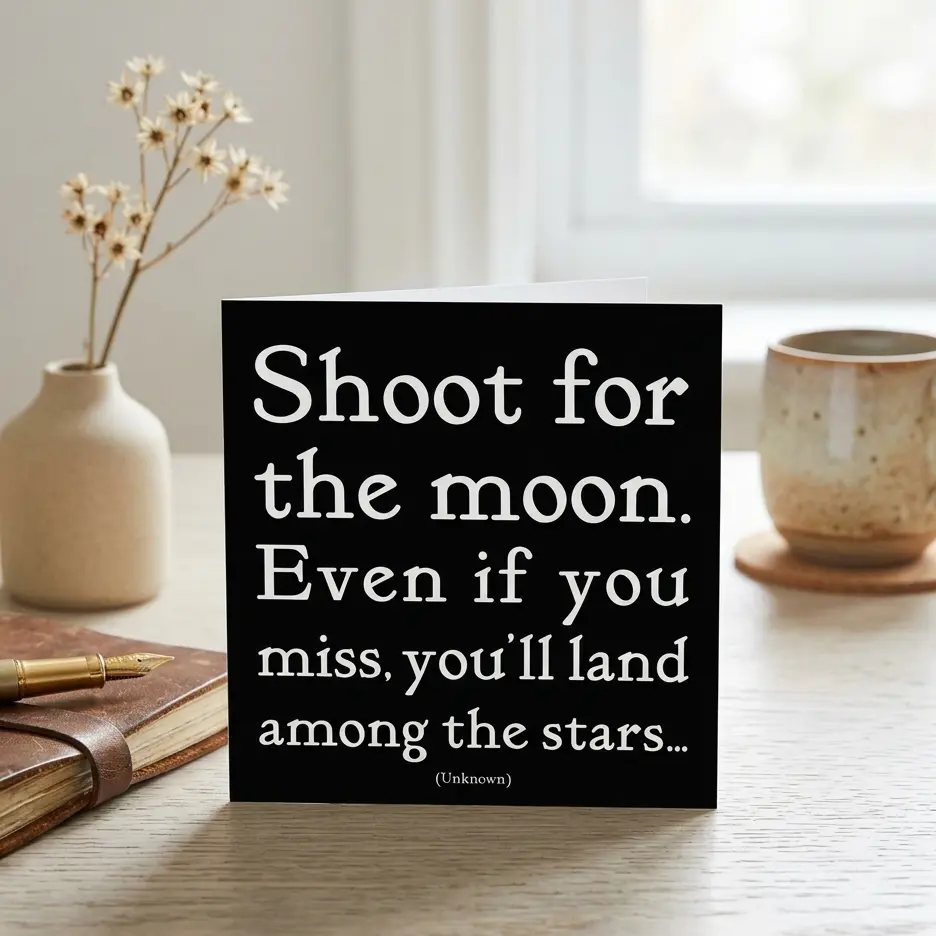 Quotable 5" Greeting Card - Shoot For The Moon 183