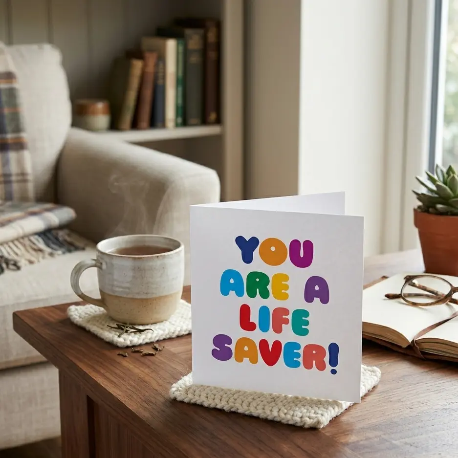 Quotable 5" Greeting Card - You Are A Life Saver  D361