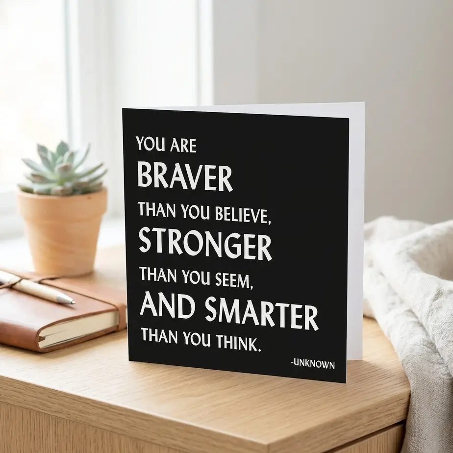 Quotable 5" Greeting Card - You Are Braver Than You Believe  355
