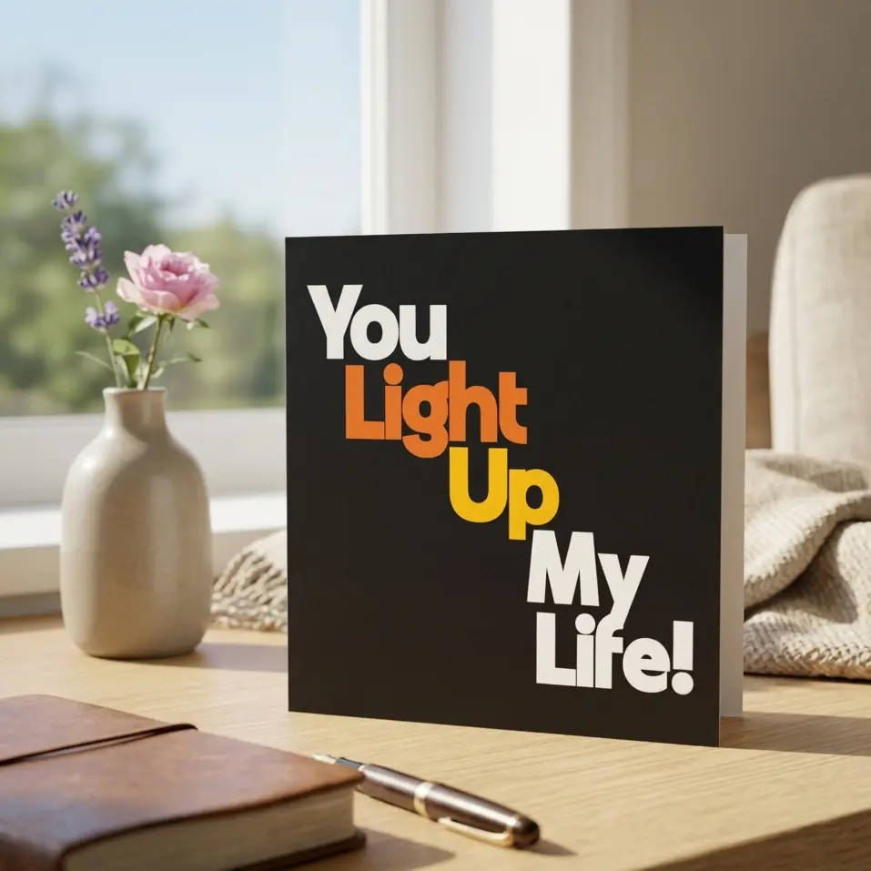 Quotable 5" Greeting Card - You Light Up My Life  D378