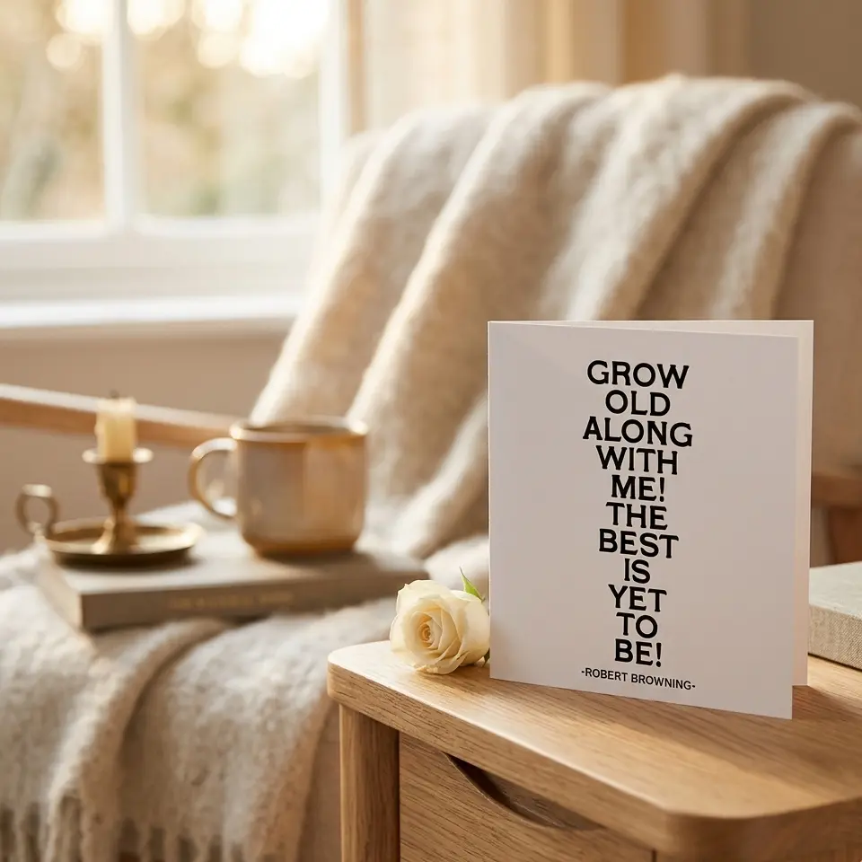 Quotable 5" Greeting Card Blank - Grow Old Along With Me 67