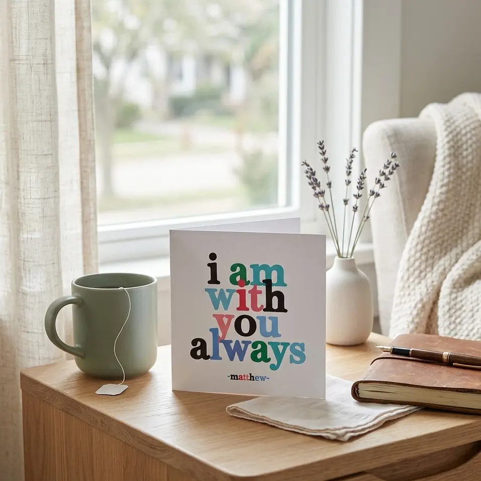 Quotable 5" Greeting Card Blank - I Am With You Always  D294