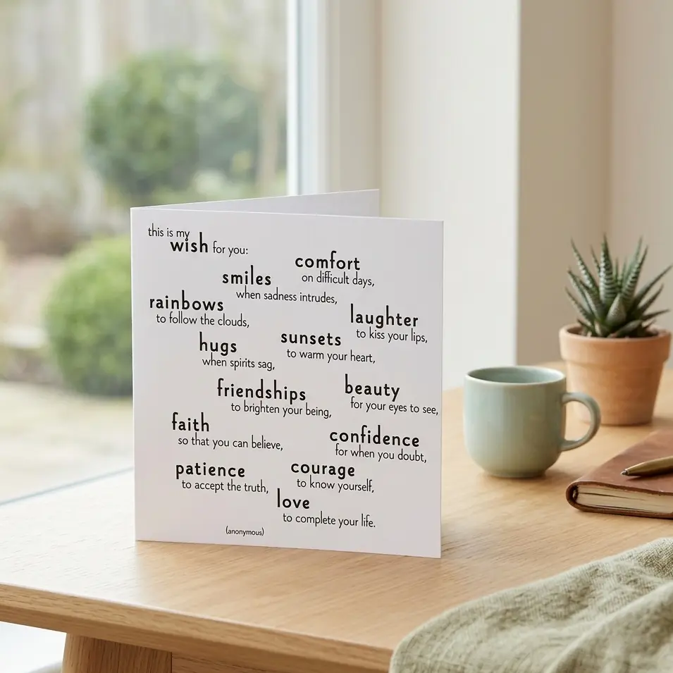 Quotable 5" Greeting Card Blank - This is My Wish For You  158