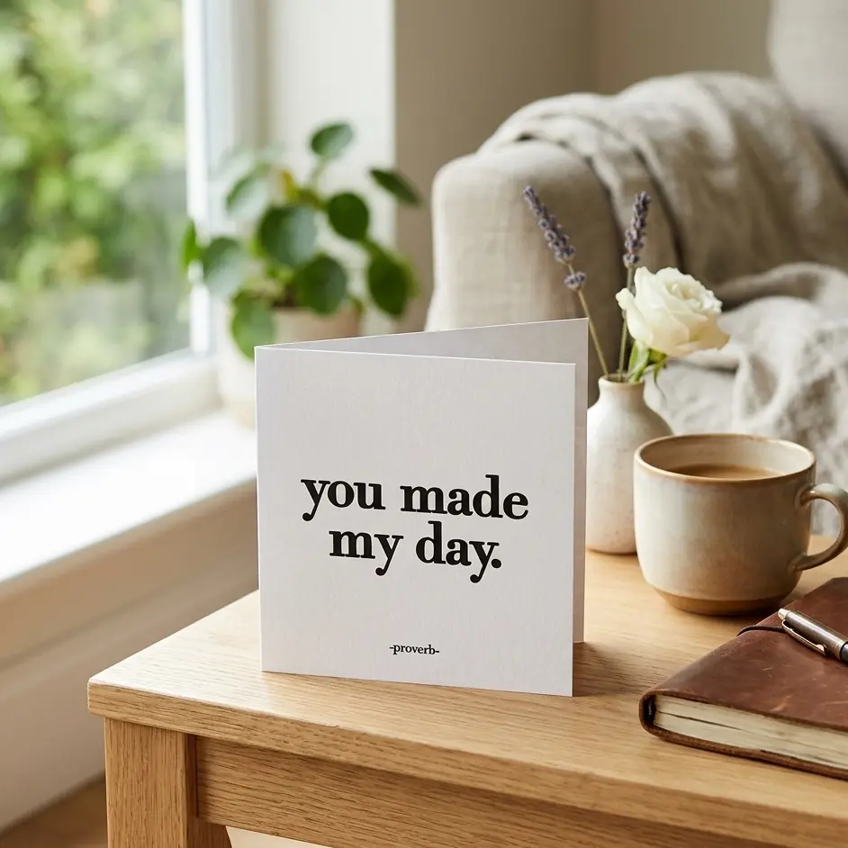 Quotable 5" Greeting Card Blank - You Made My Day 261