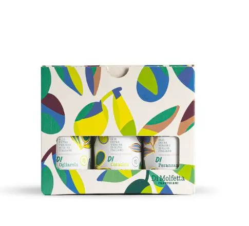 Huile d'olive extra vierge monovariétale italienne Apulian Essences, coffret de 3 x 100 ml