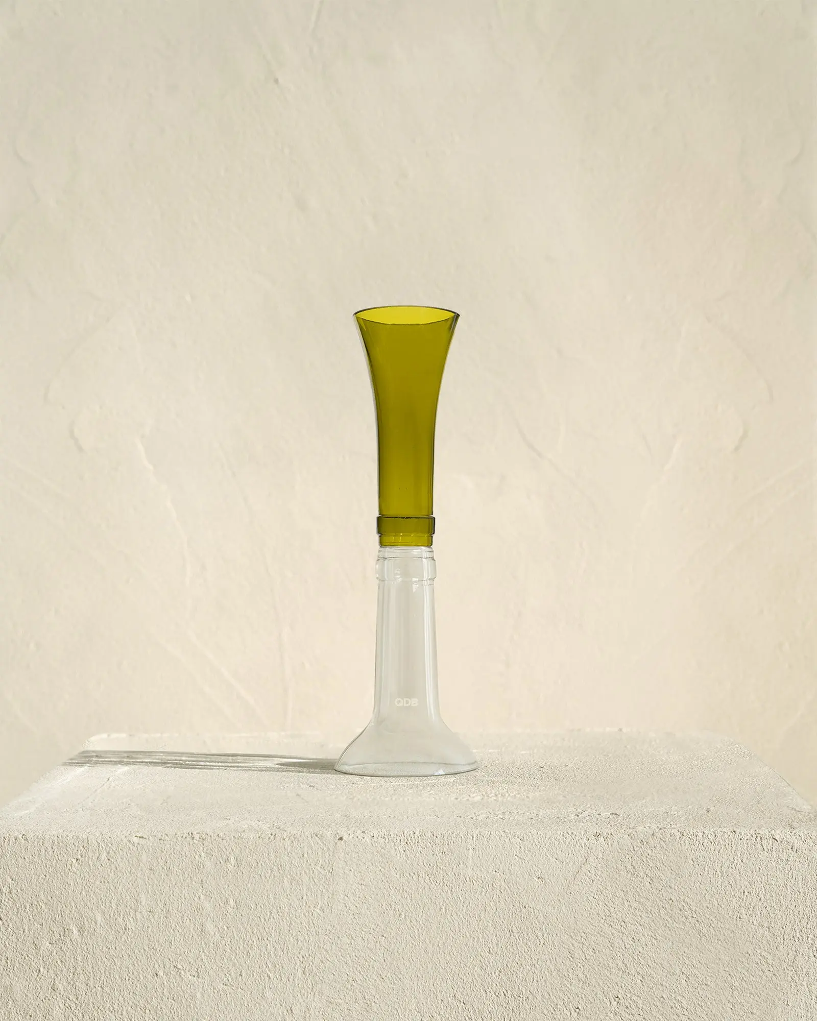 Bougeoir - Feuille morte/Blanc