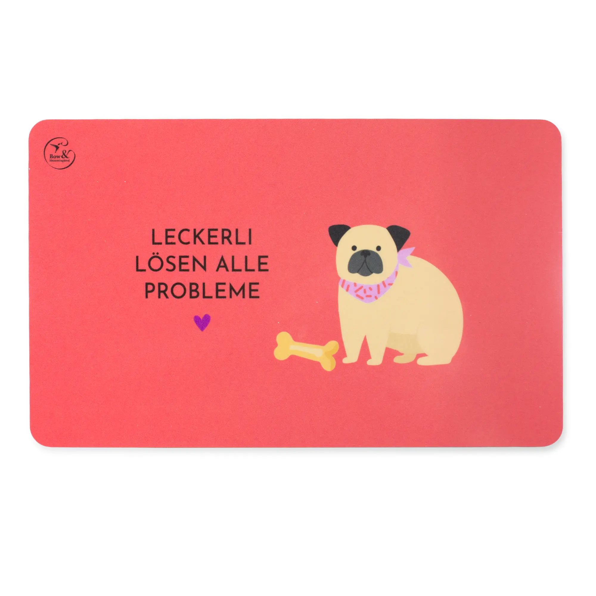Frühstücksbrettchen Melamin Hund „Leckerli lösen alle Probleme“
