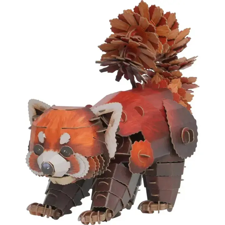 Panda Rojo - MAKEBUG - Rompecabezas 3D de papel kraft