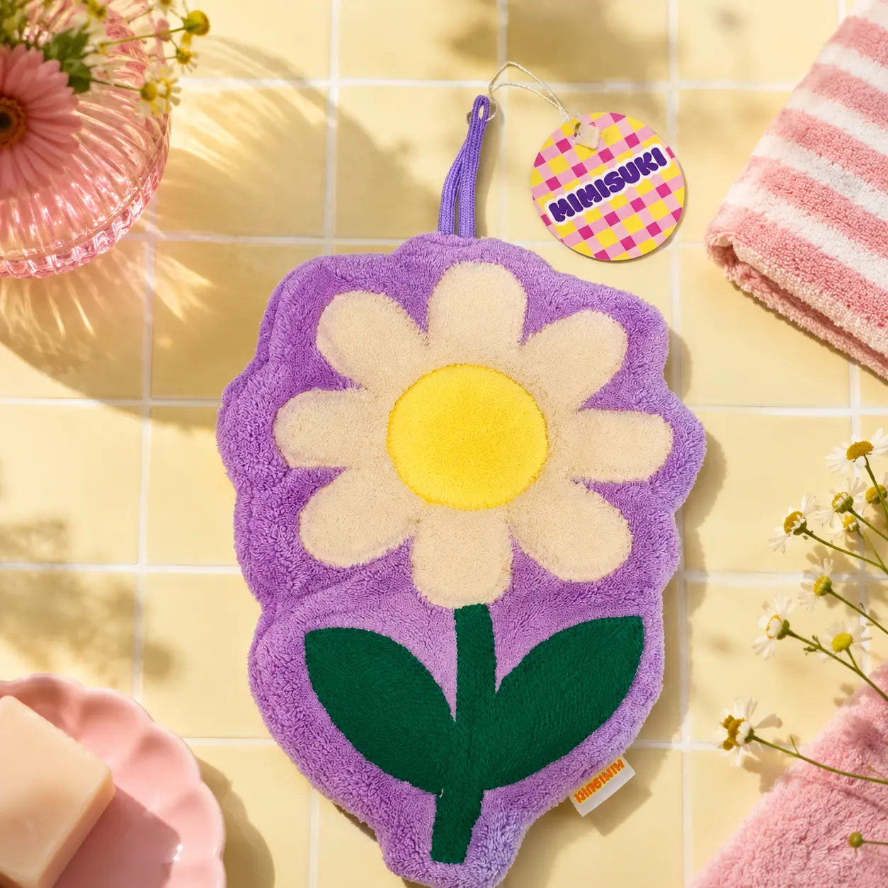Essuie-mains Coréen Pop Daisy Flower - Serviette Happy Hands