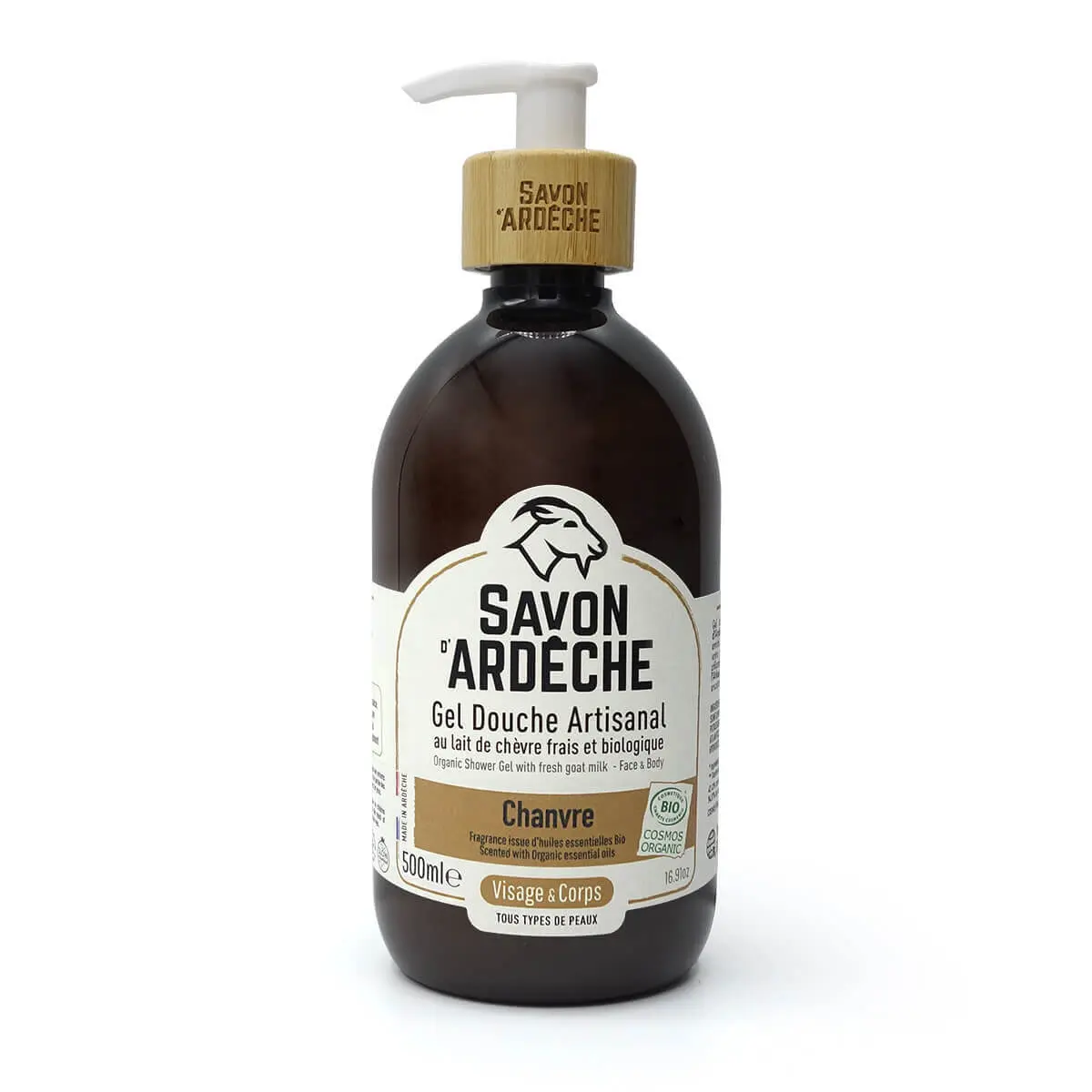 Organic Handmade Shower Gel with Fresh Goat's Milk – 500ML - Hemp
