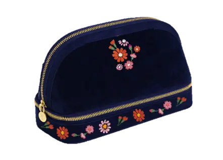 Danielle Creations Floral Velvet Large Cosmetic Bag