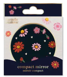 Danielle Creations Floral Velvet Compact Mirror