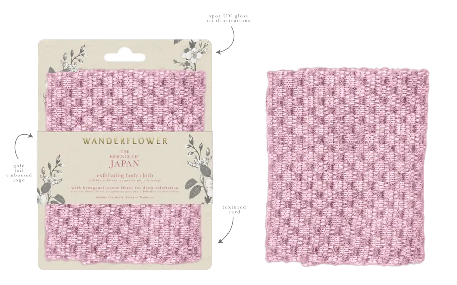 Wanderflower Essence of Japan - Exfoliating Cloth