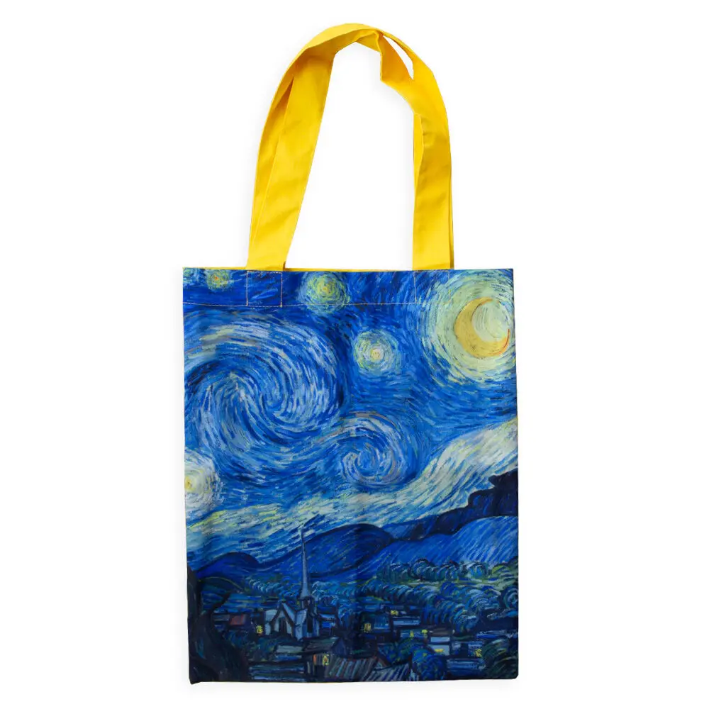 Cotton Tote Bag with Lining – Van Gogh – The Starry Night – Museum Quality