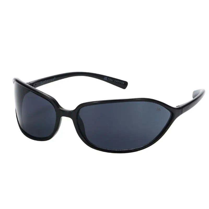 RAVE - occhiali da sole avvolgenti. Montatura nera con lenti polarizzate grigio scuro.