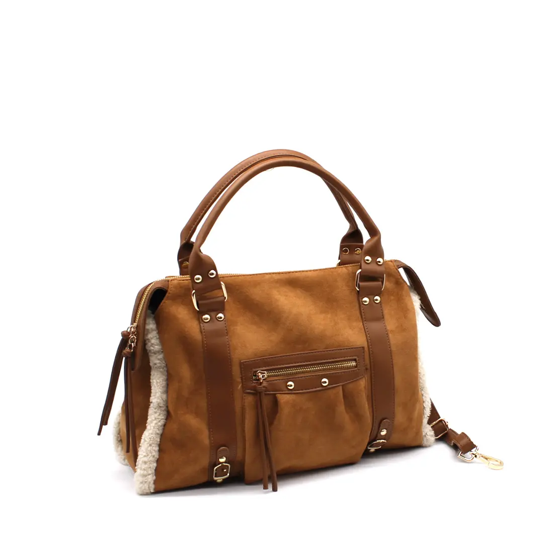 Sac à main effet fourrure