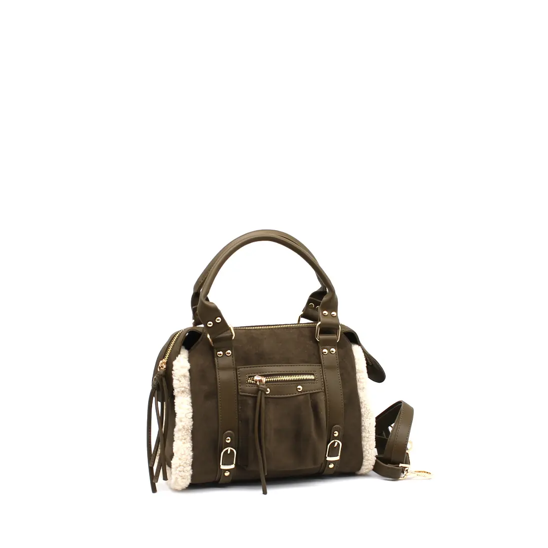 Petit sac à main effet fourrure