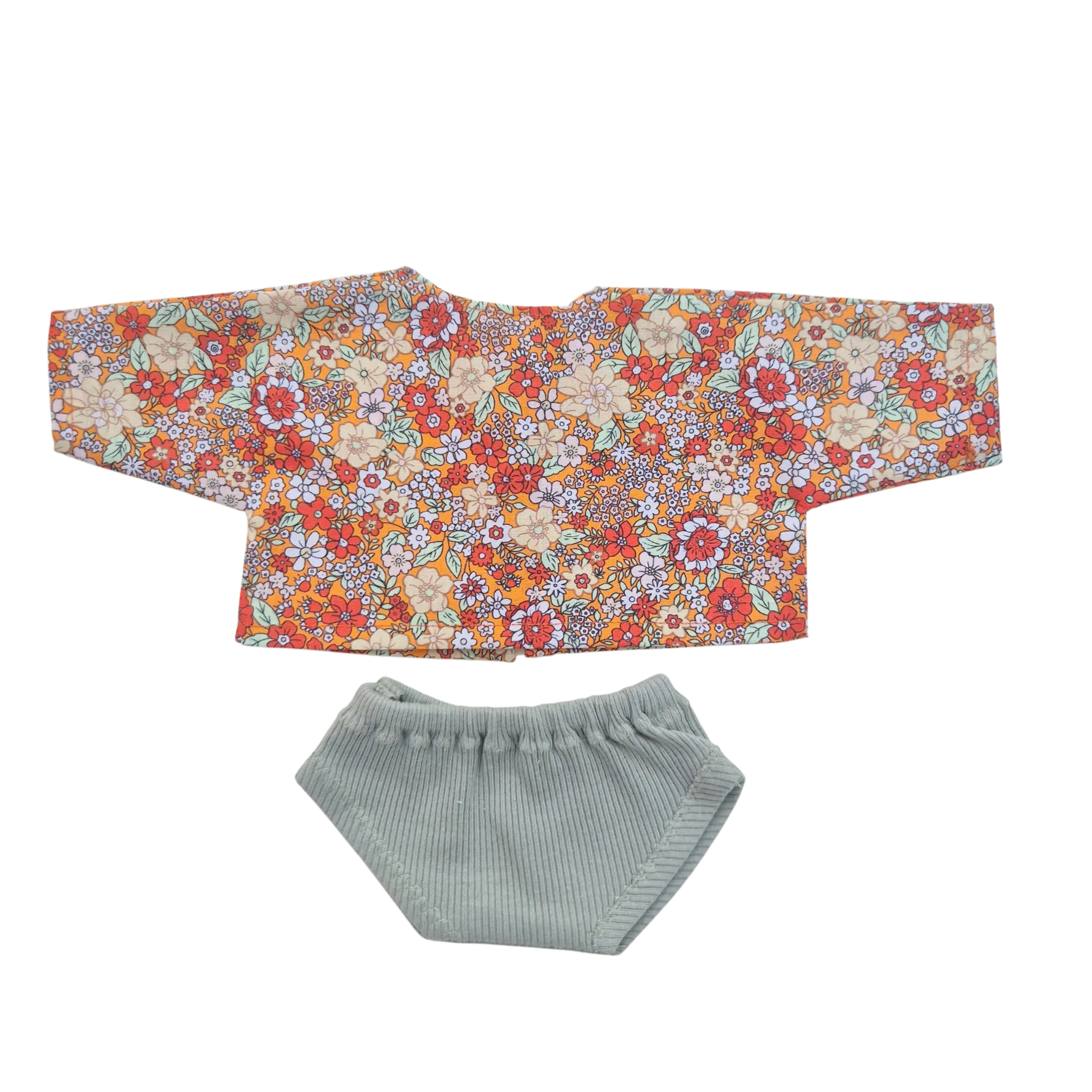 JUSTINE - chemise liberty rouge + culotte vert