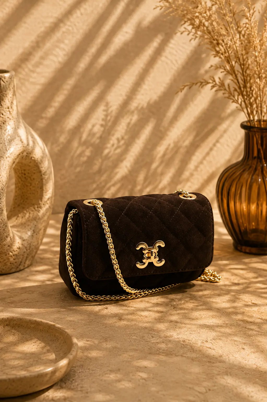 Petit sac bandoulière matelassé en cuir C.Clo