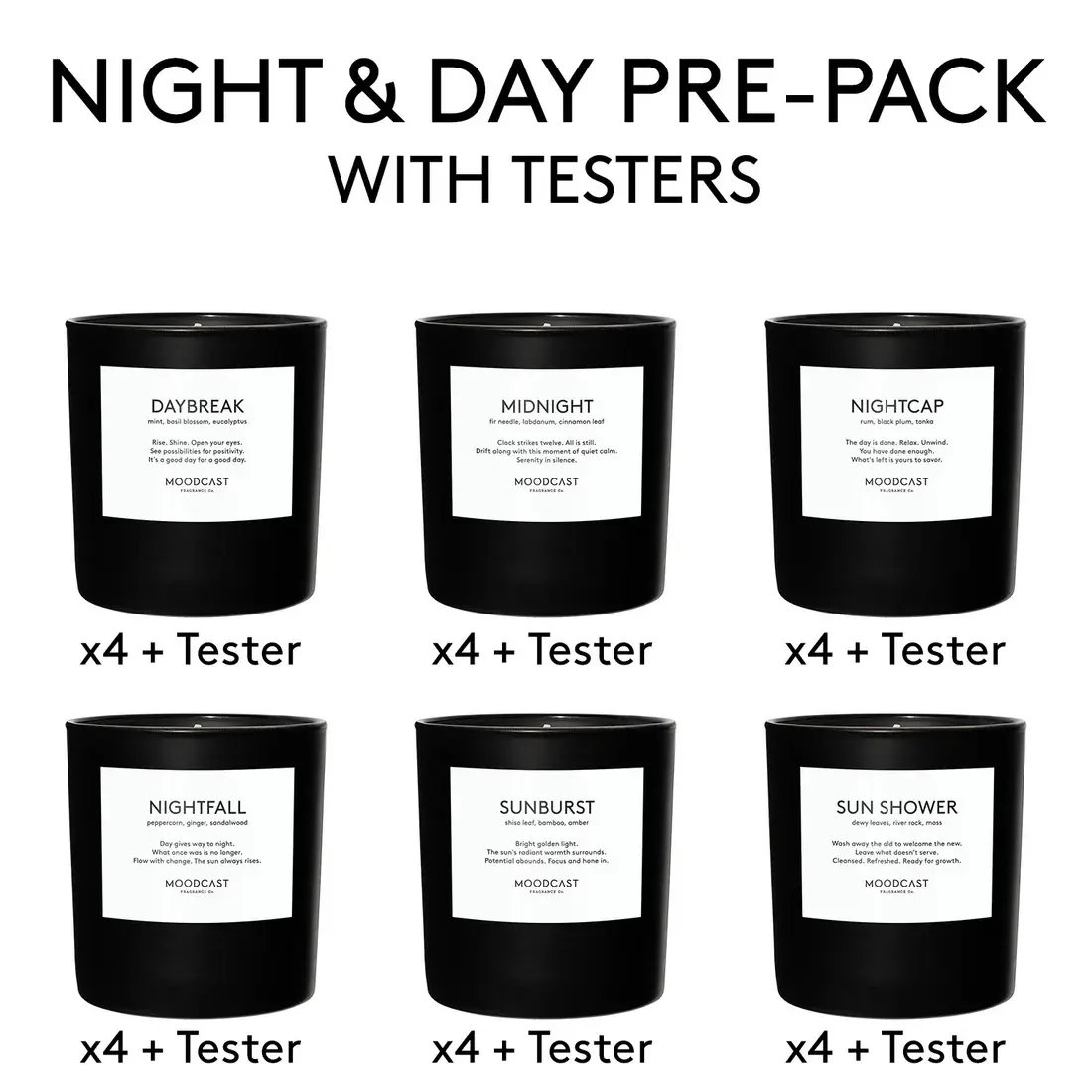 Moodcast Night & Day 8oz Candle Pre-Pack