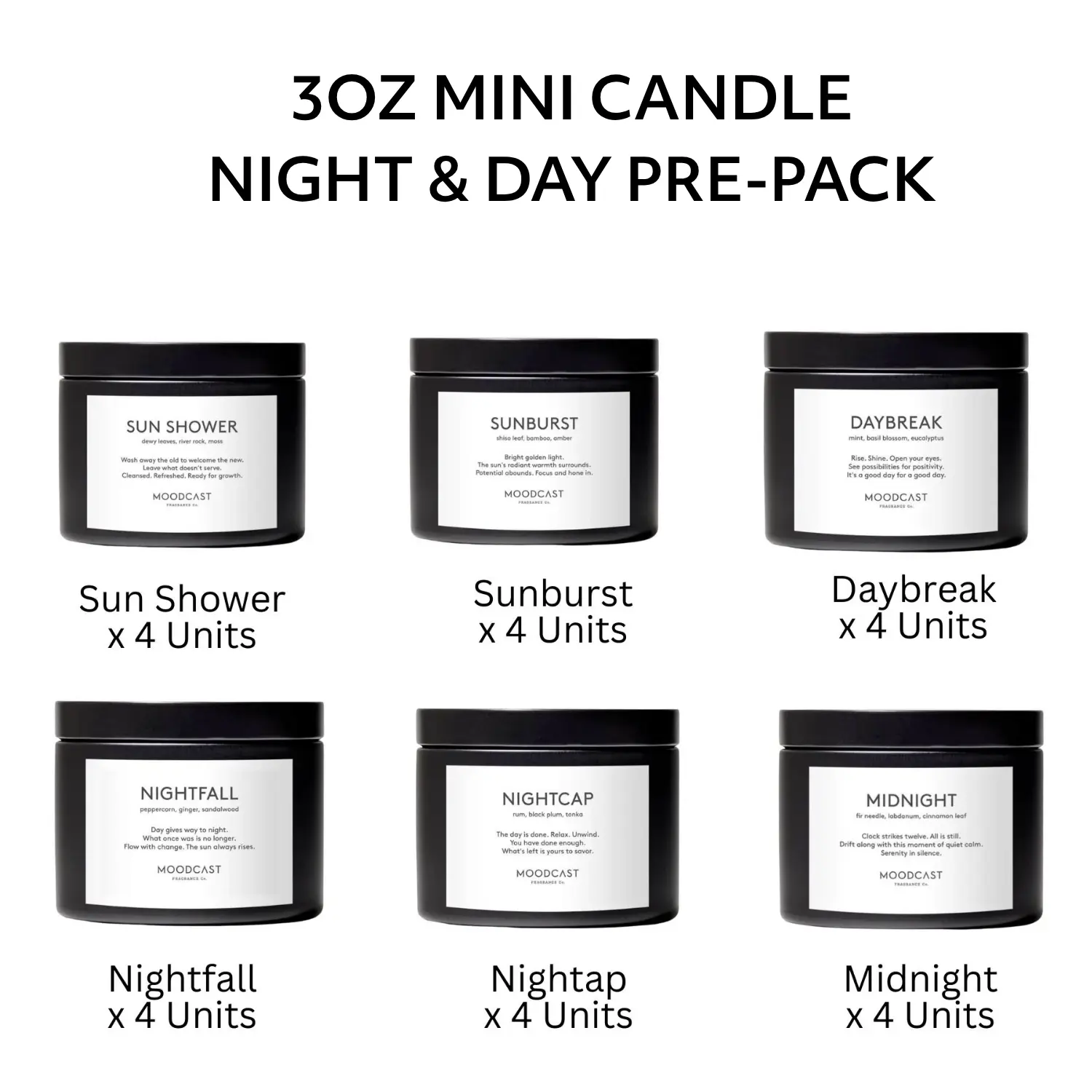 Moodcast Night & Day Discovery 3oz Candle Pre-Pack
