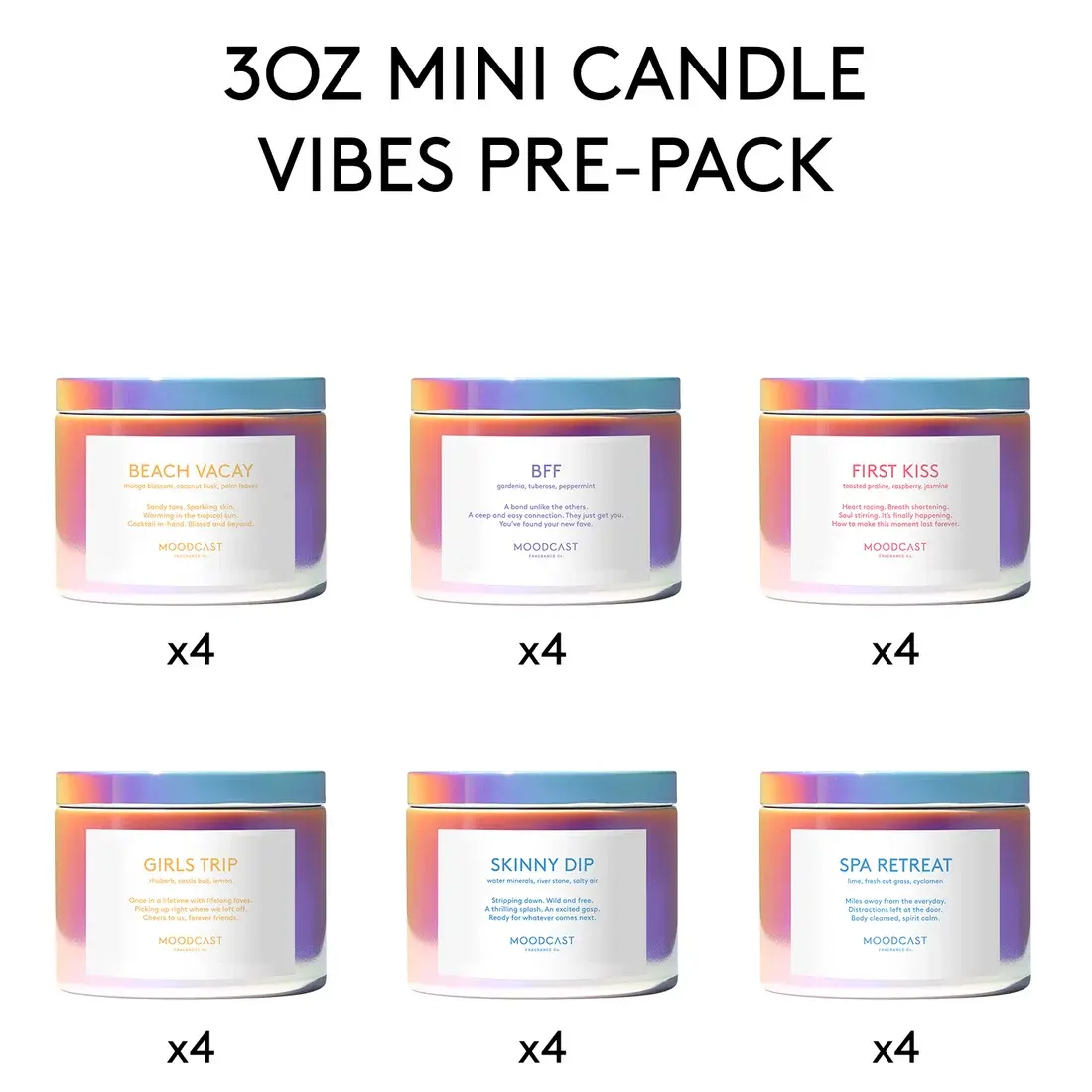 Moodcast Vibes Discovery 3oz Candle Pre-Pack