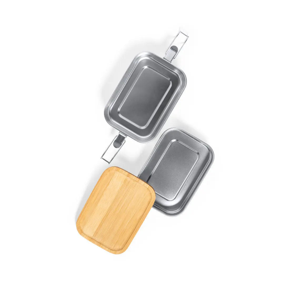 Fiambrera de Acero Inox Reciclado y Bambú – 940 ml
