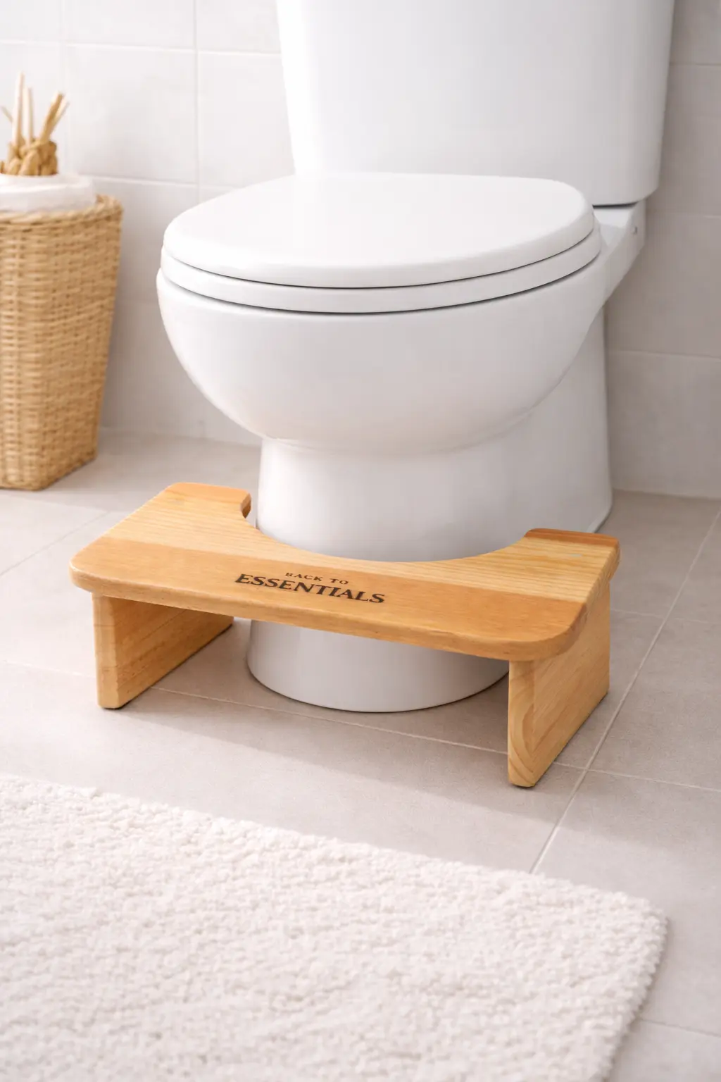 Taburete ergonómico para baño – Posición natural 35°