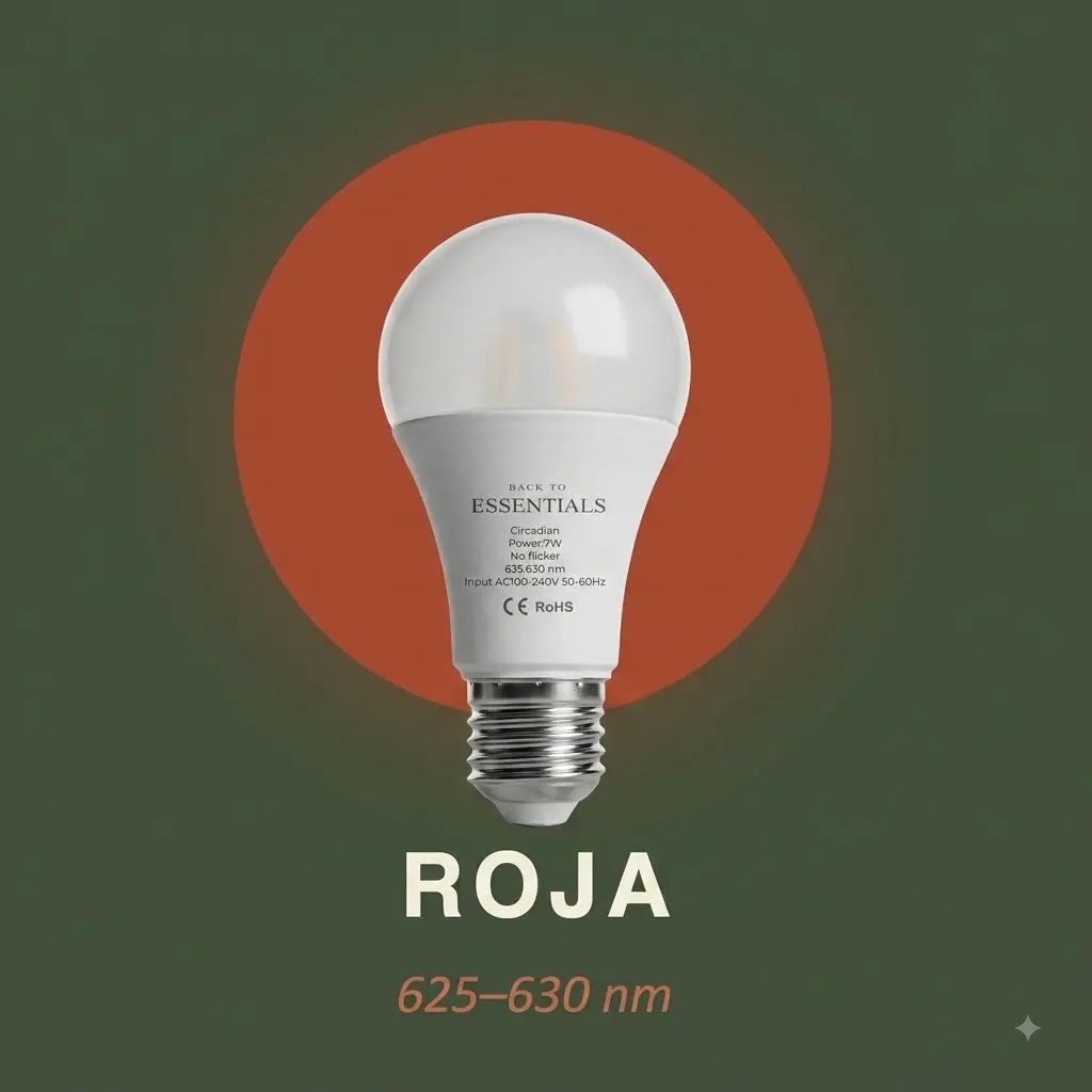 Luz roja ROJA · 625–630 nm