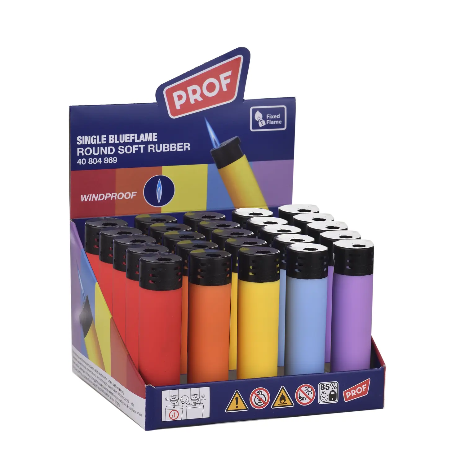 PROF Jet Flame Round Lighter with Rubberized Effect