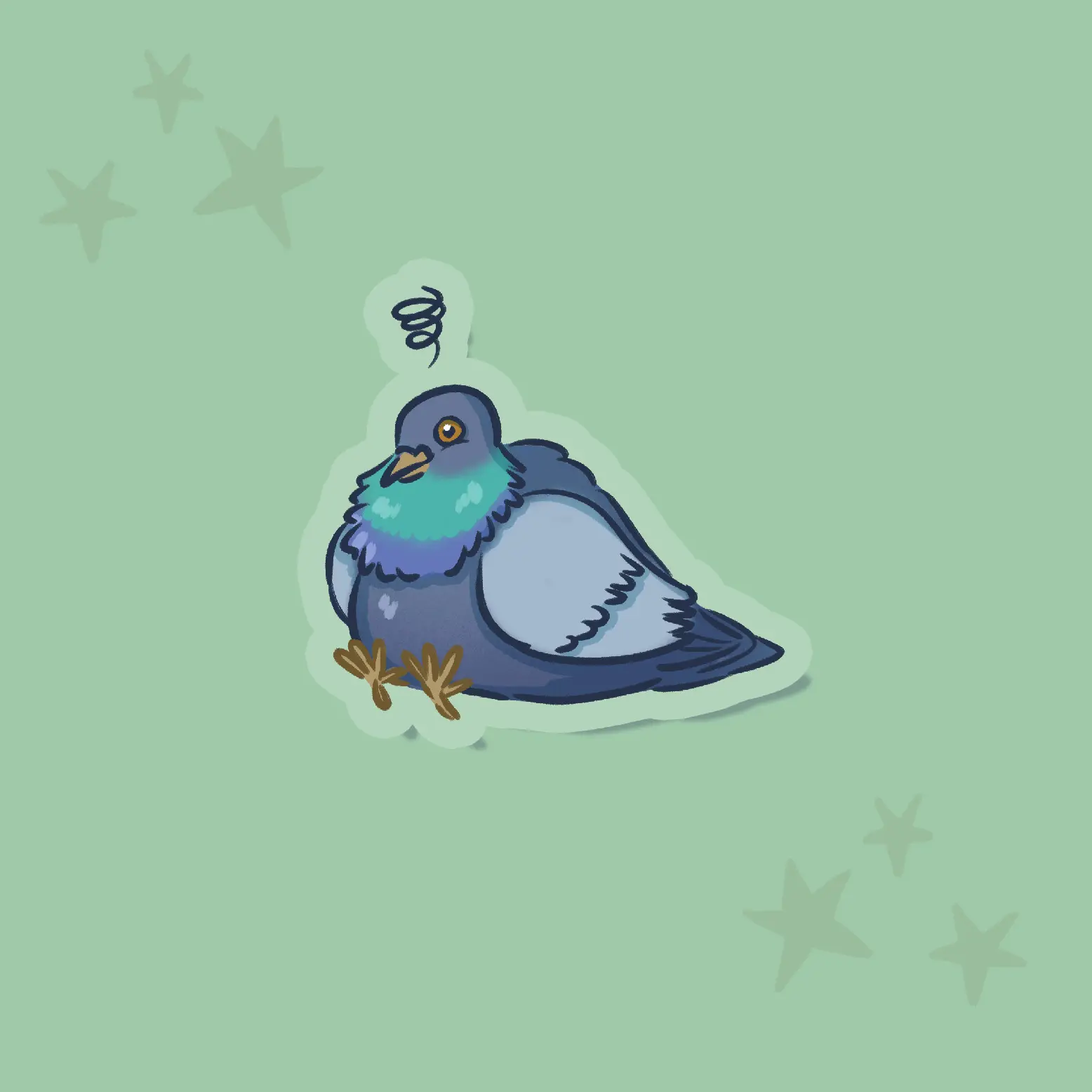 Pigeon sticker transparent