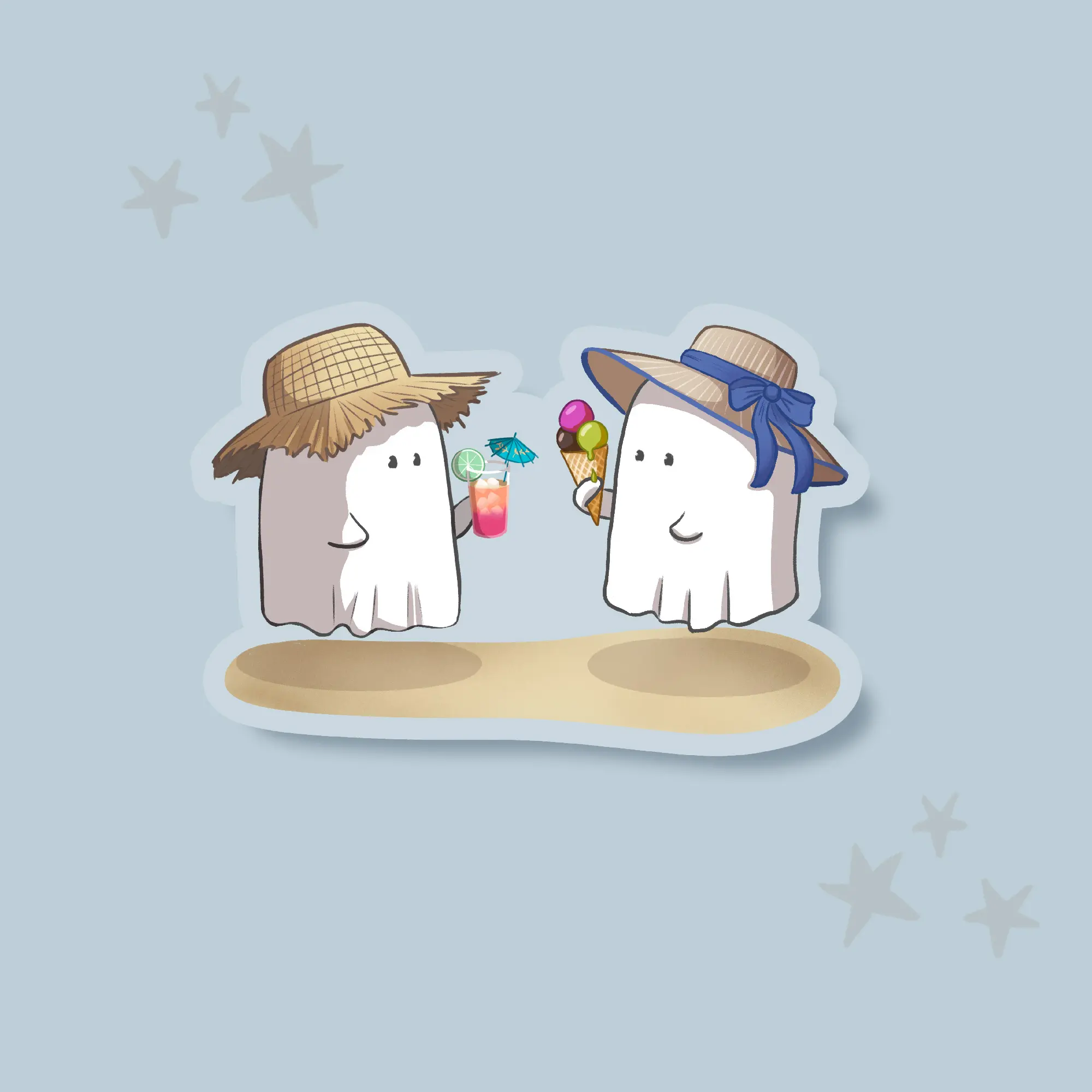 Sticker transparent - Fantômes à la plage