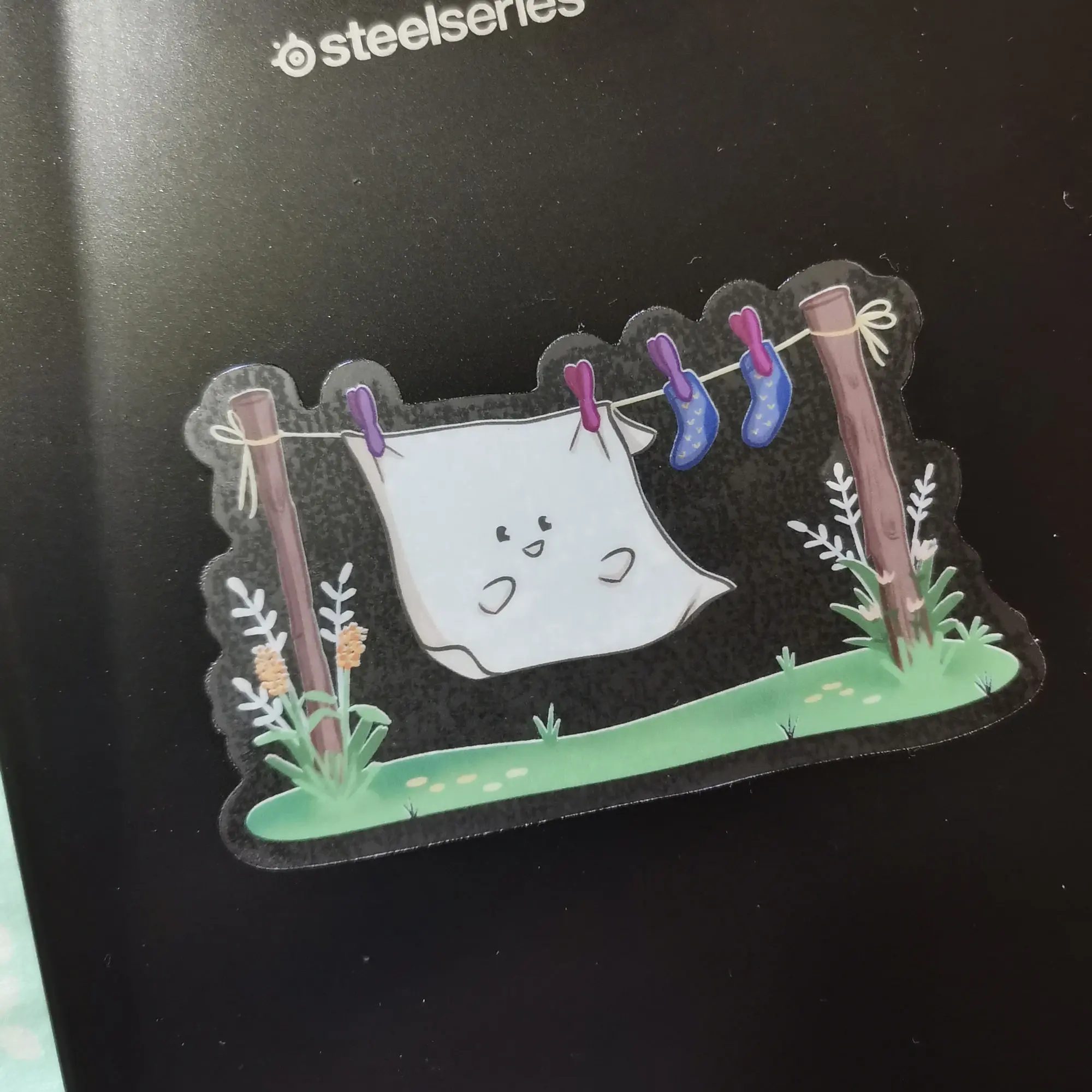 Sticker transparent d'été - Fantôme sur une corde à linge