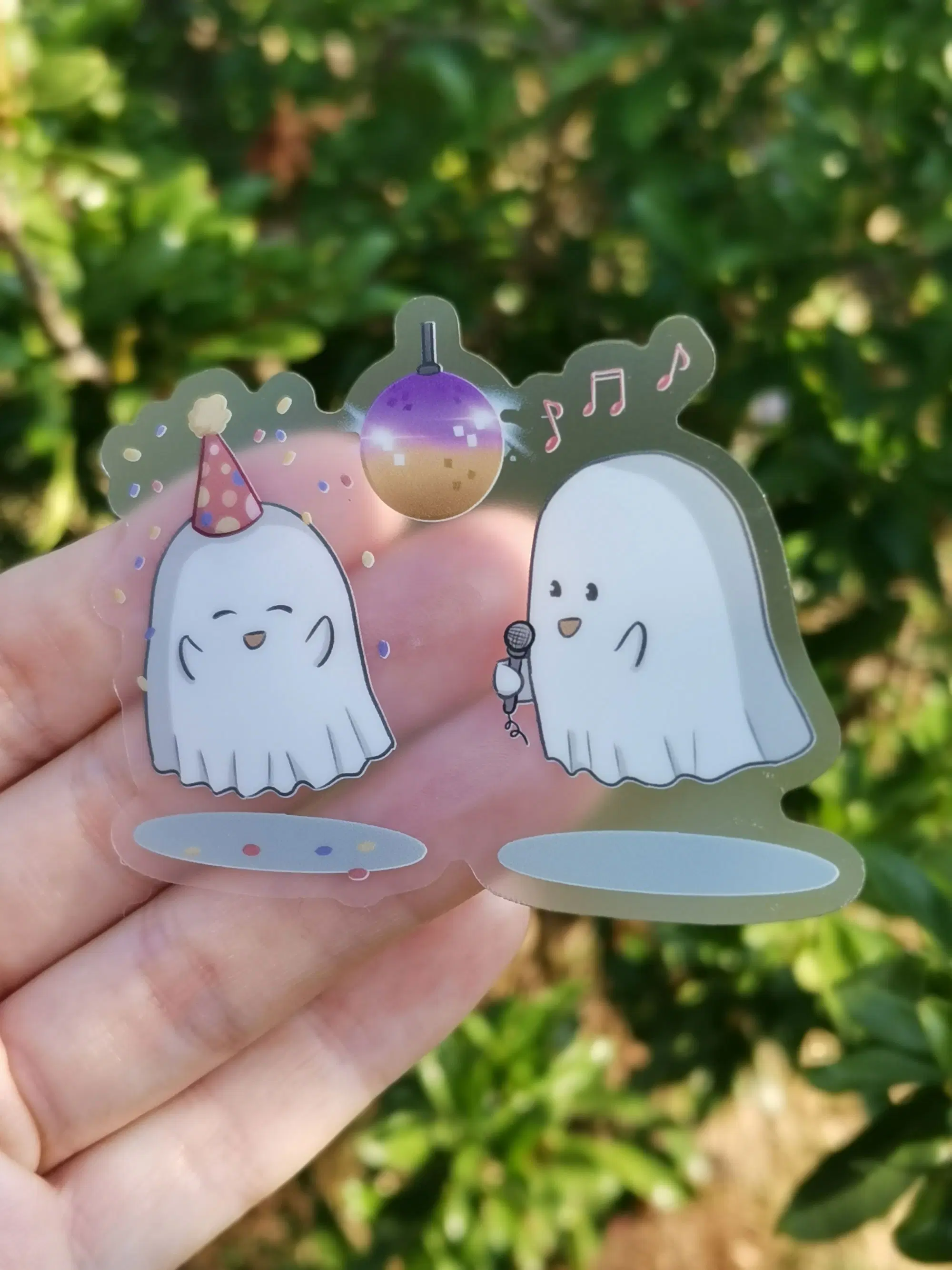 Sticker transparent - Fantômes qui font la fête, karaoké