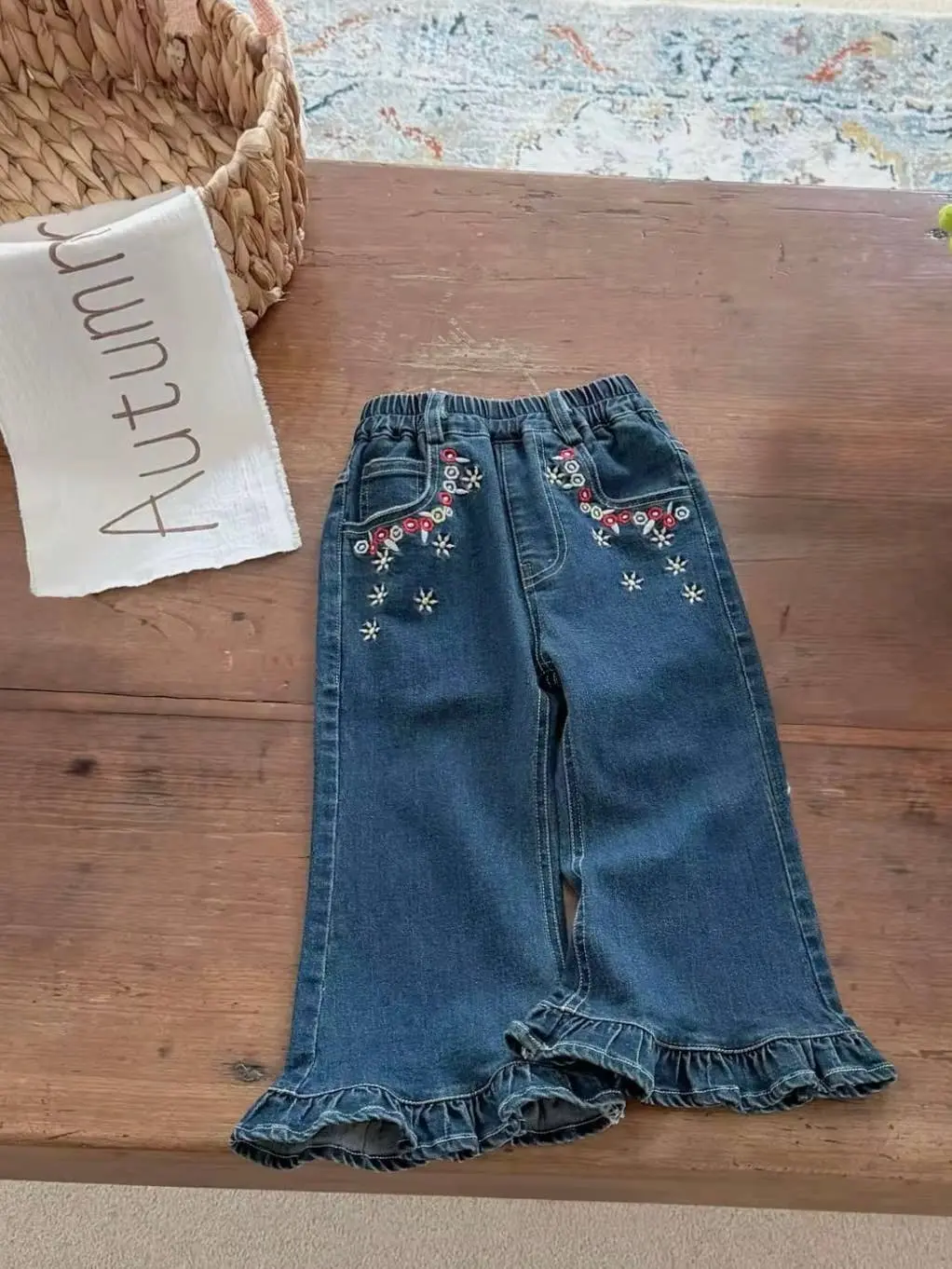 Amelia Embroidered Denim Pants