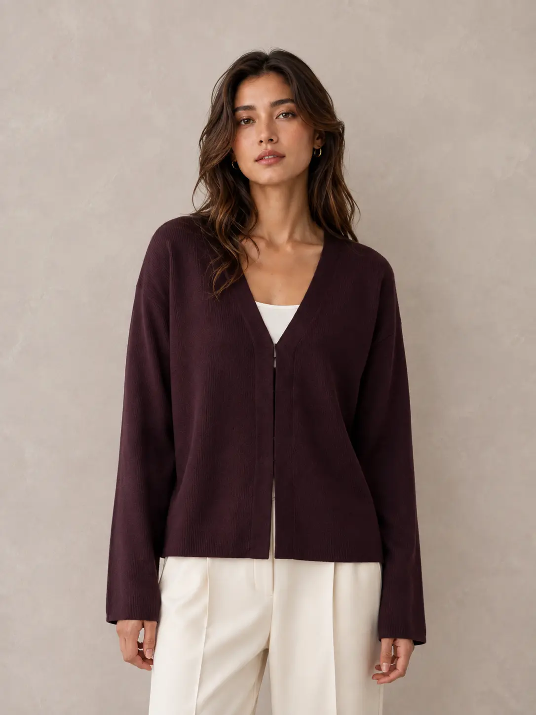 Gilet en maille à col V avec fermeture discrète