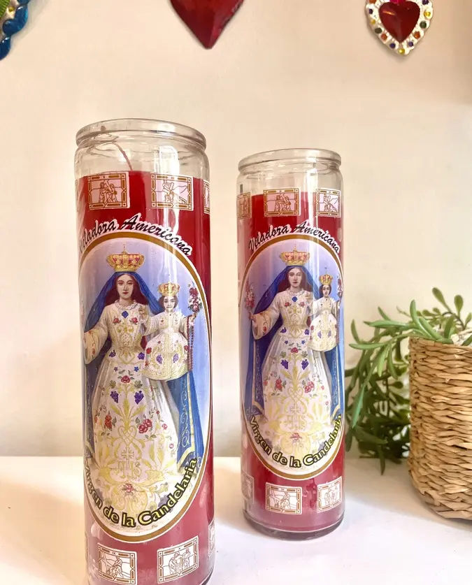 Bougie Vierge Candelaria rouge