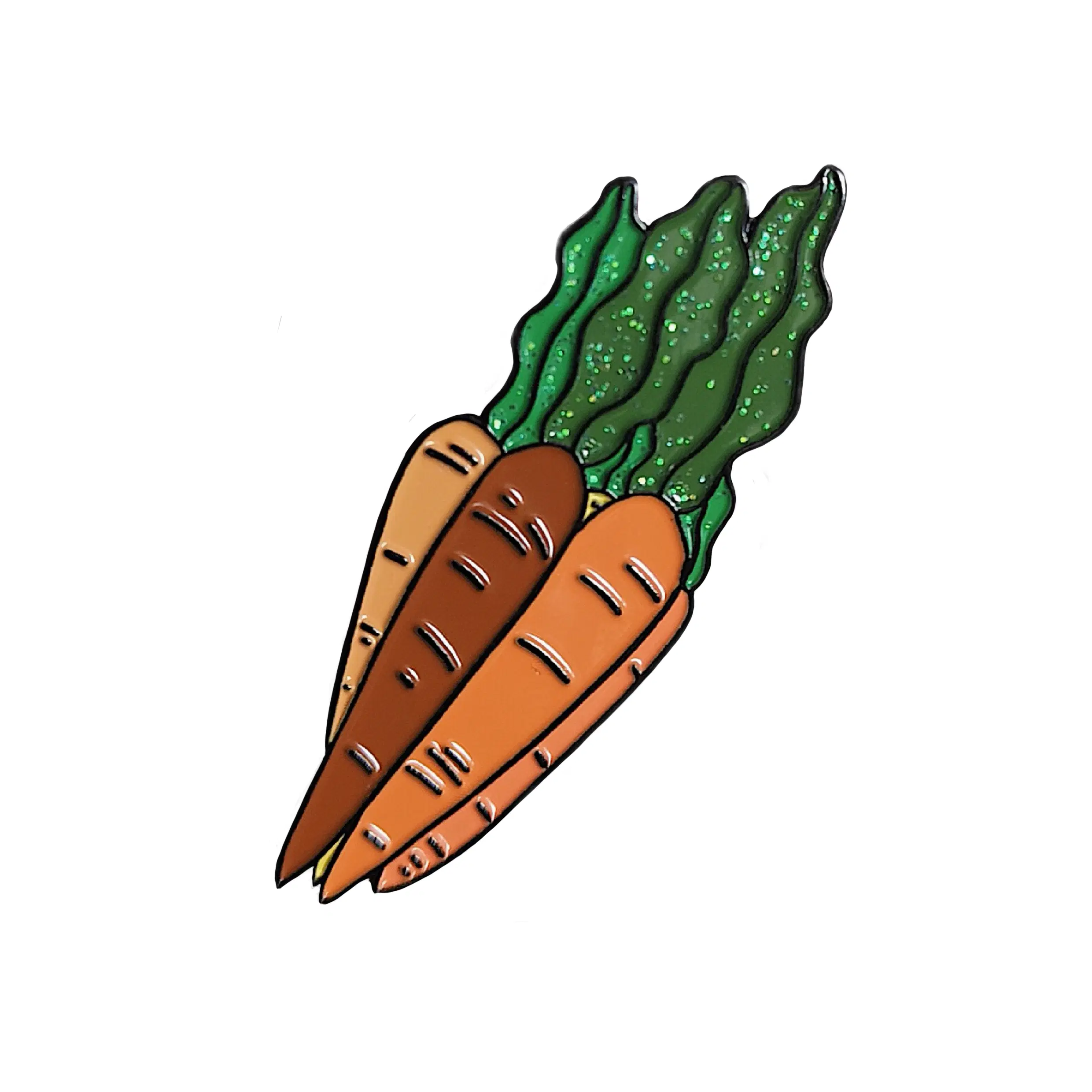 Soft enamel carrot pins