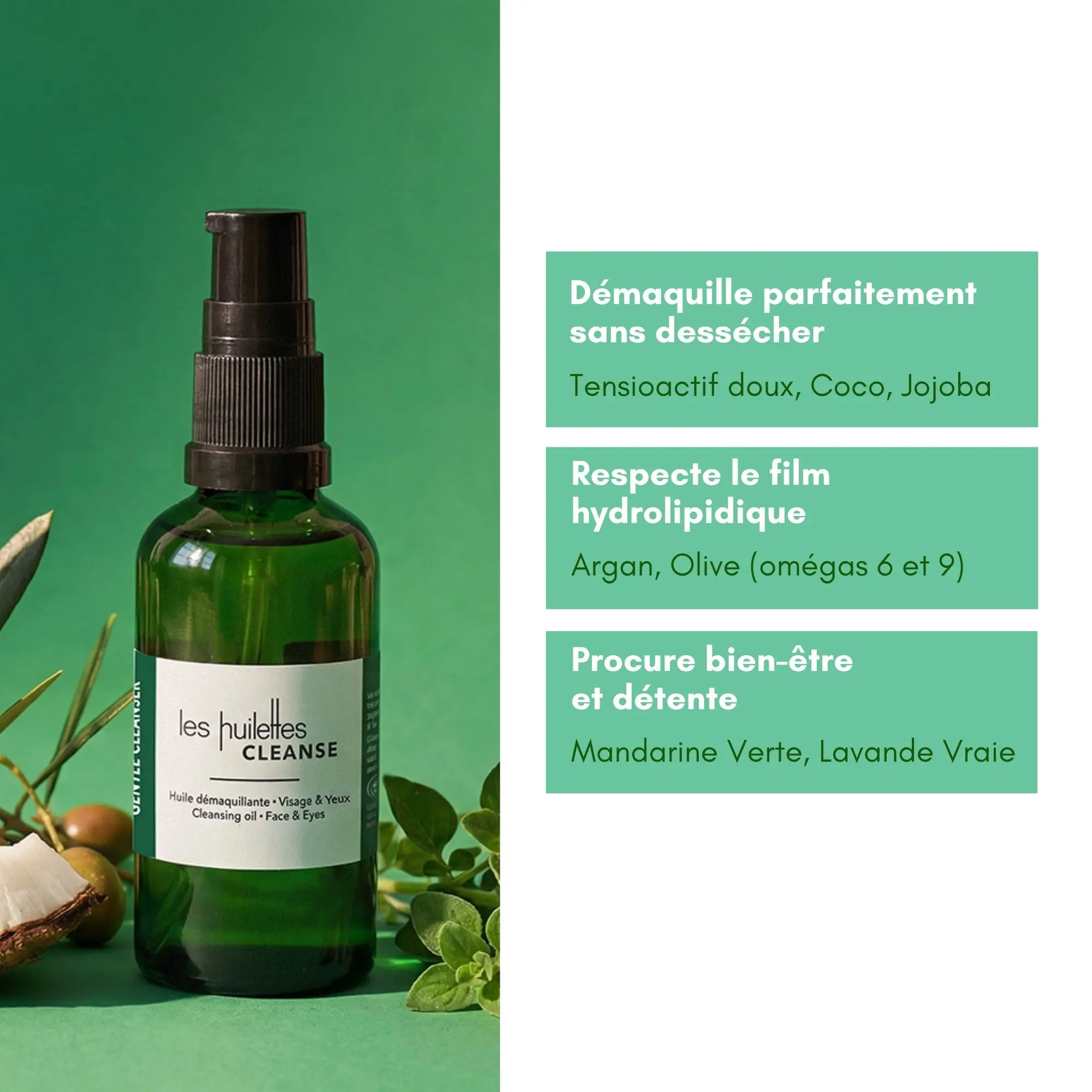 Nettoyant Doux - CLEANSE - Soin Bio (50ml) | Les Huilettes