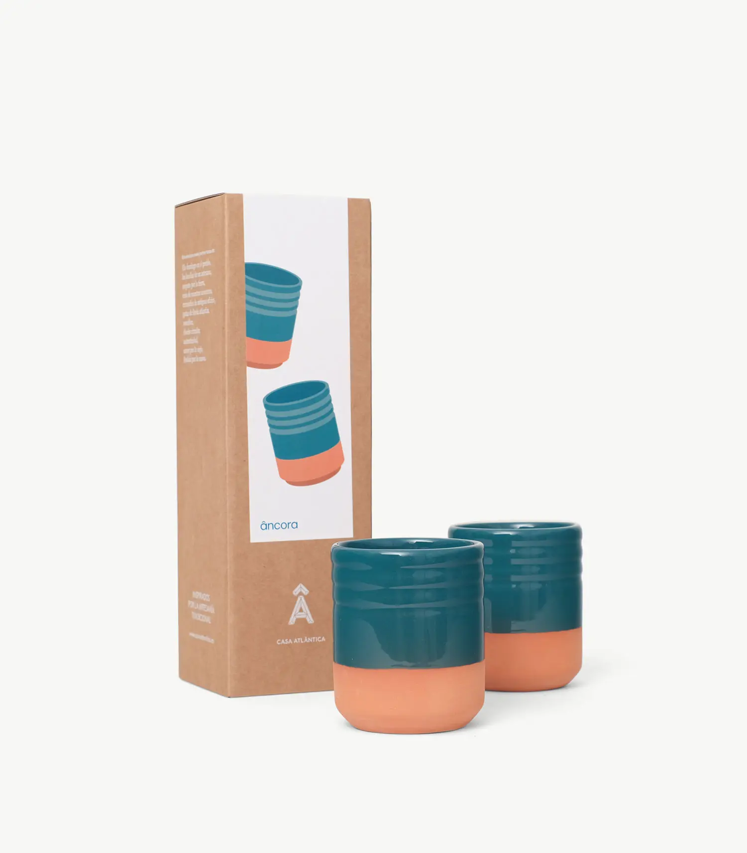 Vasos de barro esmaltado – conjunto de 2